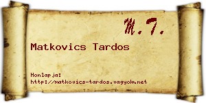 Matkovics Tardos névjegykártya